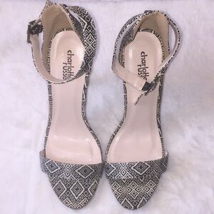 Charlotte Russe Black Cream tribal heels. …